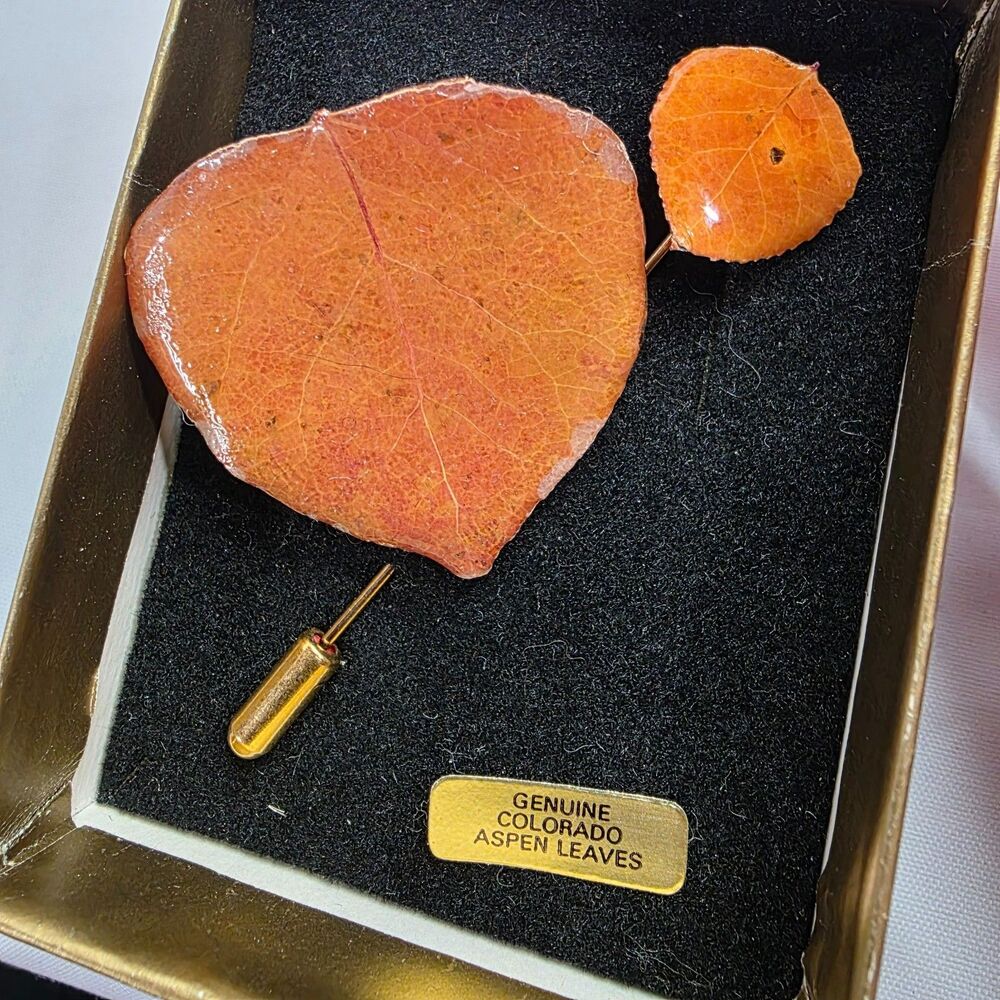 Autumn Leaves by Aspen Brooch & Stick Pin Handcrafted Colorado Vintage Gift Box